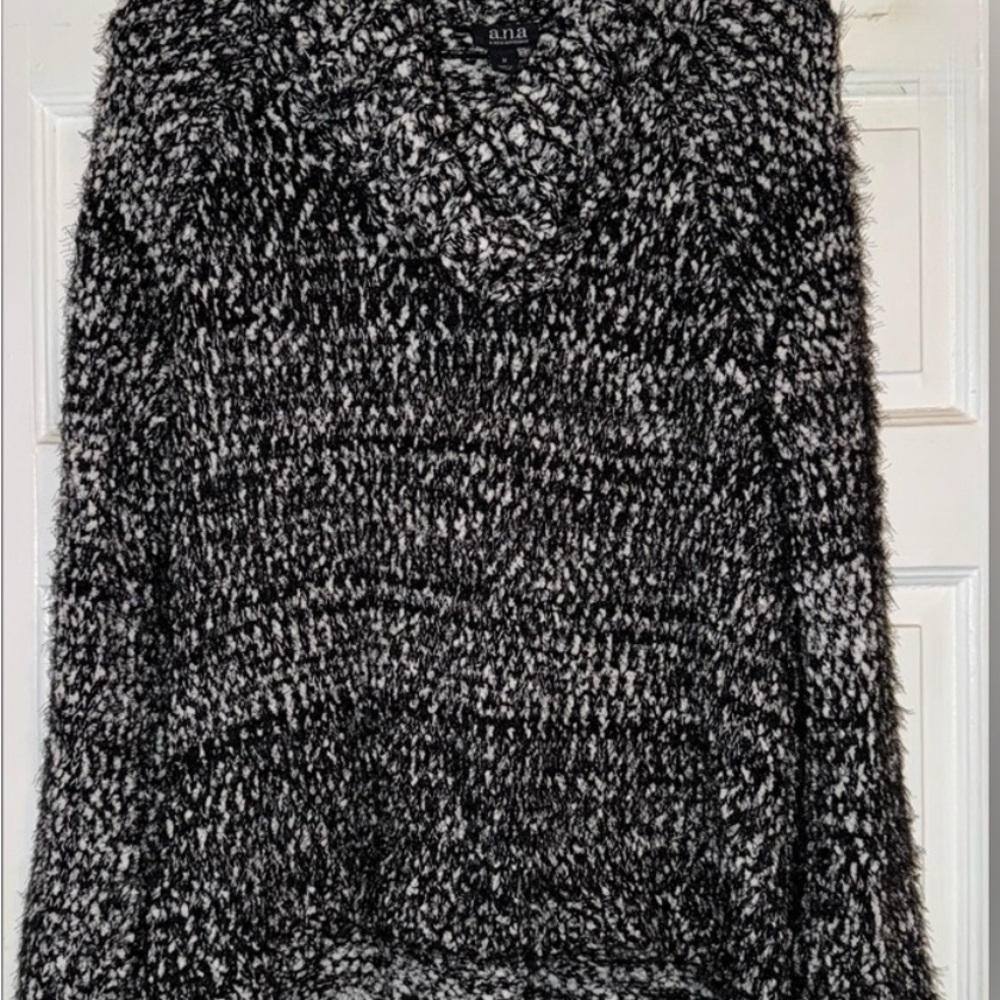 A.N.A Black and White Cowl Neck Sweater with Chunky Knit